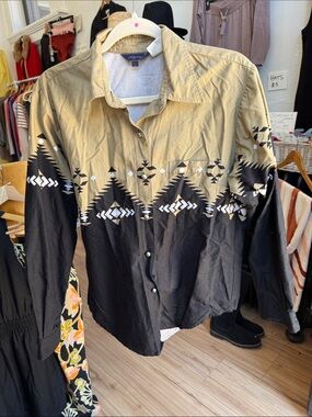Men's Roper Two-Tone Aztec Print Button-Up Shirt